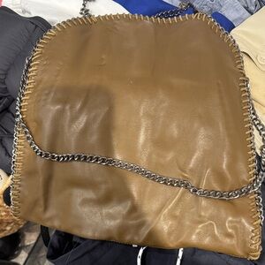 Women's Tan Chain-Trim Shoulder Bag